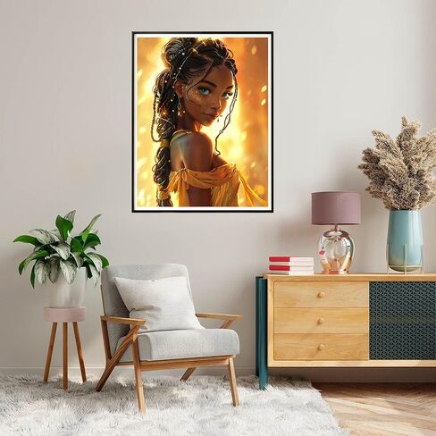 SKRYUIE Paint by Numbers African Woman for Adults, Acrylic Oil Painting by Numbers Kits African American for Beginner with Paintbrushes Brushes Paintwork Art Crafts Canvas for Home Decor 16x20 inch in Kuwait