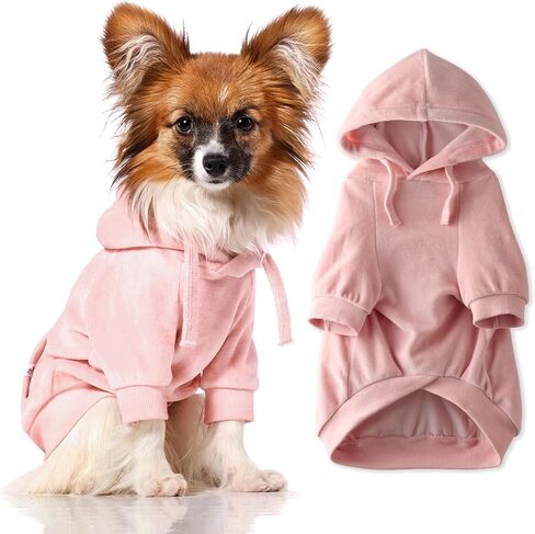 Velour Dog Pet Hoodie Coat for Small, Medium and Large Dogs, Sage, X-Large in Kuwait