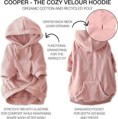 Velour Dog Pet Hoodie Coat for Small, Medium and Large Dogs, Sage, X-Large in Kuwait