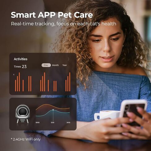 صندوق القمامة التنظيف الذاتي - مربع فضلات القطط التلقائي G1 للقطط ، روبوت مع فتحة كبيرة/حماية أمان مزدوجة الرائحة/الرائحة in Saudi Arabia