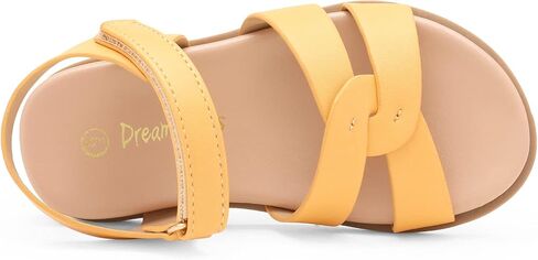 DREAM PAIRS SDSD223K Girls Sandals Open Toe Princess Flat Sandals Strappy Summer Shoes Pink/PU Size 11 Little Kid in Saudi Arabia