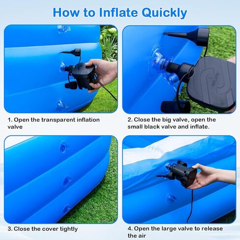Large Inflatable Pool with Pump for Adults - 130'' x 72'' x 22'', Extra Large Thickened 0.6mm Blow Up Pool for Family, Oversize Swimming Pool for Water Party Backyard Lawn Outdoor Summer in Saudi Arabia