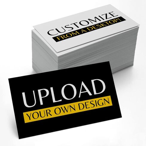 Custom Printed Business Cards [2-Sides] Thick Personalized Cards (300GSM 14PT) 3.5" x 2" [100% Printed in the USA] Premium Front & Back Sides (Customizable) (x100 Pack) in Saudi Arabia