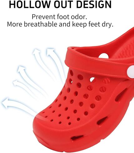 أحذية مائية للأطفال الصغار من الأولاد والبنات، أحذية مائية سهلة الارتداء، صنادل للأطفال للاستخدام الداخلي والخارجي باللون الأحمر للأطفال الصغار من سن 10 إلى 11 عامًا in Kuwait