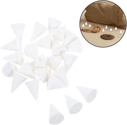 Nuobesty 25pcs الأظافر الحرارية الخزفية لاستخدام صغير أدوات دعم الفخار لمشاريع فنية الطين يمنع التصميم الفريد in Kuwait