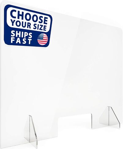 Signhero Sneeze Guard | كبير ، قوي ، درع شبكي أكريليك | الولايات المتحدة الأمريكية ، الإعداد 30 ثانية | حاجز plexiglass للعداد ، الاستقبال ، المدرسة ، المكتب (أحجام متعددة) in Kuwait