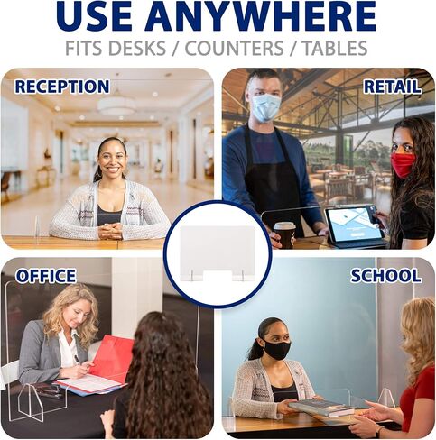 Signhero Sneeze Guard | كبير ، قوي ، درع شبكي أكريليك | الولايات المتحدة الأمريكية ، الإعداد 30 ثانية | حاجز plexiglass للعداد ، الاستقبال ، المدرسة ، المكتب (أحجام متعددة) in Kuwait