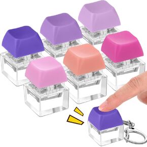 60Pcs Keyboard Fidget Toy Fidget Clicker Keyboard Keychain Decompression Relief Toys Button Stress Relief Gifts for Adults and Kids Relieve Stress and Pass The Time