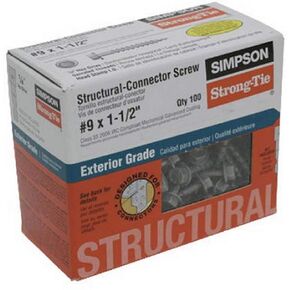 SD9112R100 No.9 بواسطة المسمار الهيكلي 1-1/2 بوصة ، 100 عبوة ('screw-1-100 pack)