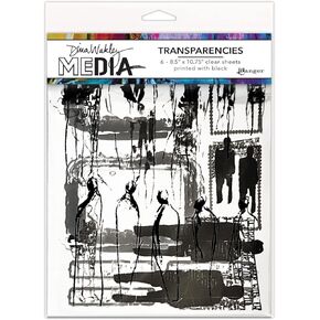 Dina Wakley Frames & Figures Set 2 Media Transparencies 8.5"X10.75" 6/Pkg