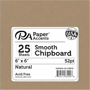 Chipboard 6x6 1X Heavy 52pt 25pcPk Natural