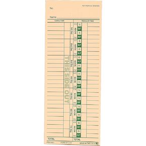 SSWBasics Employee Time Card - Pack of 250 - Durable Time Cards for Employees - Heavy-Duty Employee Time Card Punch Cards for Clock Systems