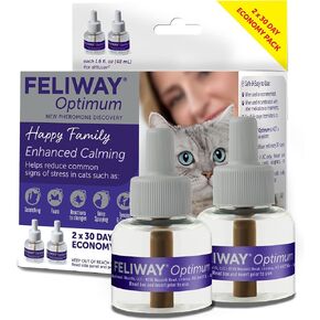 FELIWAY Optimum, Enhanced Calming Pheromone 30-Day Refill – 2 Pack
