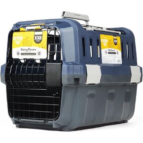 EveryYay 2-Door Pet Kennel XX-Small 19.3" L X 12.6" W X 13.1" H Navy & Grey