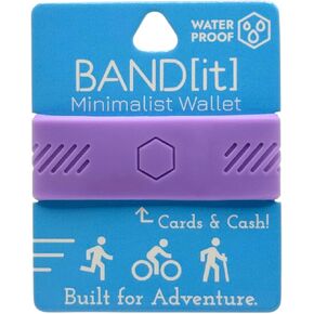 Minimalist Wallet – Slim EDC Money Band for Cards and Cash – Front Pocket Wallet Alternative – Silicone Elastic Strap (Lavender)