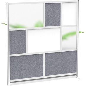 FSE 373-MW-7070-FWCG نظام مقسم للغرفة الحائط-70 "× 70" جدار بداية-إطار فضية ، لوح أبيض