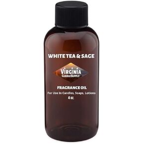 White Tea & Sage Fragrance Oil (Our Version of The Brand Name) (4 oz Bottle) for Candle Making, Soap Making, Tart Making, Room Sprays, Lotions, Car Fresheners, Slime, Bath Bombs, Warmers……