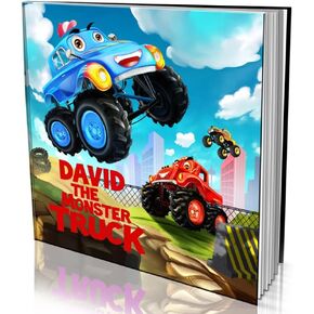 كتاب قصص شخصي من Dinkleboo - The Monster Truck - قصة عن طفلك وكونك شاحنة وحش - للأطفال الذين تتراوح أعمارهم بين 0 و 8 سنوات - غلاف ناعم - ناعم ، لامعة (8 × 8 ")
