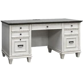 BOWERY HILL Wood Credenza Office Desk Writing Table in White