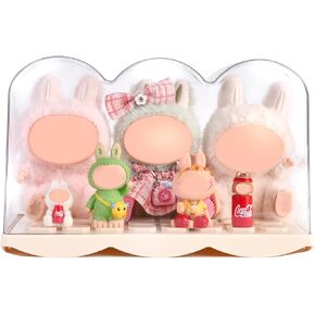 Clear Acrylic Display case for Collectibles and Figures,Stackable Storage Display Box with lid,Suitable for popmart labubu Macaron Blind(Doll Not Include)