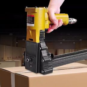 Pneumatic Handheld Carton Closer Tool, Automatic Box Sealing Staple Gun for 15mm-18mm/22mm Nails, Industrial Packing Stapler (15to18mm)