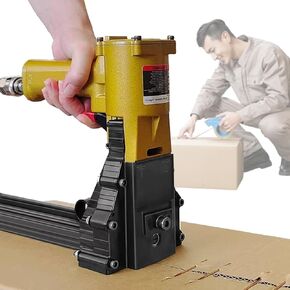 Industrial Automatic Carton Stapler Machine, Pneumatic Handheld Box Sealer, Handheld Packing Staple Tool, for Shipping (15to18mm)