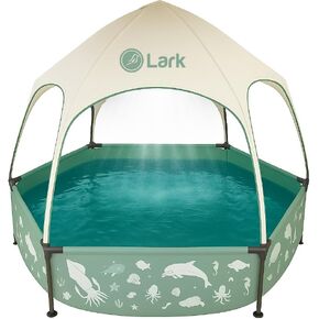 Lark 8' x 20" Metal Frame Pool with Canopy - UV Resistant Sunshade Canopy, Sprinkler Shower with Adjustable Mist Settings, Easy Installation - Perfect Canopy Pool for Summer Fun