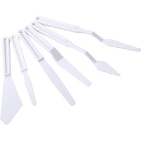 6 PCS Plastic Paint Spatula for Acrylic Painting, Texture Art Supplies Paint Spatula Set, Textured Paste Spatulas for Canvas, Structure Paste Supplies for Structural Watercolour, Oil