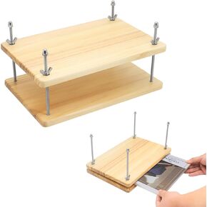 Bemodst Book Press, Wooden Book Press Bookbinding, Portable Bookbinding Supplies, for Handmade Bookbinding (11.6 x 7.9 inches)