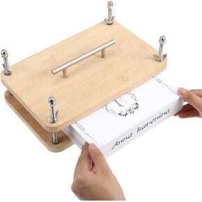 Lemecima Book Press, Wooden Book Press Books Binding, Portable Binding Pres for Binding Machine, Bookbinding Supplies for DIY Bookbinding Easy Assemble(11.6 x 7.6 Inch)
