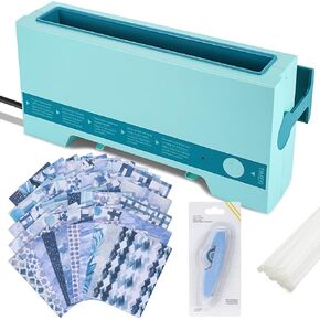 Thermal Binding Machine Kit Includes 110v Cinch Binding Machine Double Sided Tape Dots 20 Glue Strips 50 Scrapbook Paper for DIY Journals Notebooks Photo Books Documents(Pink,Vivid)