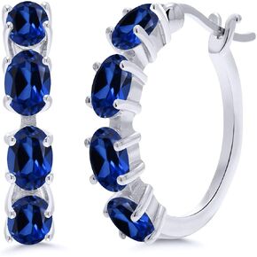 Gem Stone King 925 Sterling Silver Green Mystic Topaz Earrings For Women (4.00 Cttw, Gemstone Birthstone. Oval 6X4MM) in Saudi Arabia