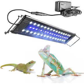 REPTI ZOO UVB Light for Reptile | 18 inch 10.0 UVB LED Reptile Light with Dimming | 12W UVB Blub for Bearded Dragon, Gecko, Frog, Turtle | Reptile Lamp Fixture Controller Ultra-Thin & Energy-Efficient