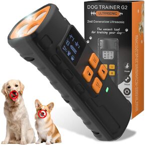 2025 Dog Bark Deterrent Devices ，Dog Ultrasonic Dog Training Device Safe & Effective Portable Anti Barking Device for Dogs Indoor Outdoor Use with Flashlight & Beep