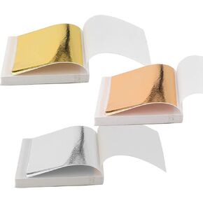 SAVITA 300 PCS Colored Gold Leaf, Imitation Gold Leaf Paper for Jewelry Production, Handicraft Paste and Furniture Decoration(3 Colors)
