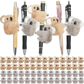 60 Pcs Koala Clip Bulk Koala Pencil Toppers Mini Koala Bear Stuffed Animal Cute Plush Animal Toy Gifts for Party Office Home Supplies Piñata Stuffer, Brown and Gray