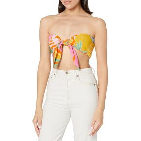 Show Me Your Mumu Women's Kenny tie top, White Linen in Kuwait