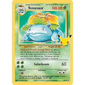 Pokémon Celebrations Venusaur, 25th Anniversary Holo Rare Reprint from 1995 + Surprise Card!
