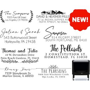 Custom Address Stamps Self Inking or Wood Handle 20+ Designs to Choose from! Return Address Stamp Stamper Self Inking Personalized Customized Stamp Return Address Floral Wedding Script Labels Mail