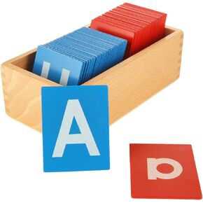 QTLCOHD Montessori Lower and Capital Case Sandpaper Letters, Tactile Letters for Preschool Learning, Sandpaper Letter Set for Kindergarten & Early Childhood Development