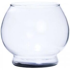 Wave Point Glass Fish Bowl, Small 1/2 Gallon - for Beta Goldfish, Round Vase for Weddings, Events, Decorating, Arrangements, Flowers, Office, or Home Decor