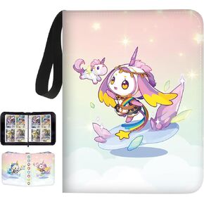 9 Pocket Trading Card Binder - with 50 Pages 3 Ring 9 Slot Card Sleeves, 900 Card Capacity, Zipper Closure, Waterproof PU Leather, Portable Card Holder for Pokemon, Baseball, Sports & TCG Cards