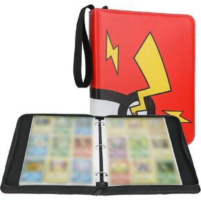 9-Pocket Trading Card Binder, Holds 360 Cards, Zippered PU Leather Collector Album with Side-Loading Sleeves, Card Holder Book for MTG, TCG, YuGiOh, and Sports Cards