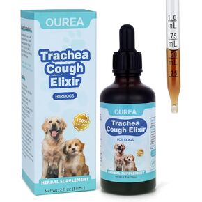 Ourea Collapsed Trachea Treatment for Dogs, Cough for Dogs, Trachea Cough Elixir, Natural Herbal Supplements Relieves Cough and Helps Soothe The Throat (2 fl oz)