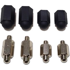 Dog Training Collar Replacement Contact Point Set, Shock Collar Replacement Contact Prong Kit, Includes 4 PCS Free Machining Steel Contact Points, 4 PCS Protect Silicone Caps