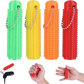 4PCS Little Ouchies Fidget, 3.54 in Little Ouchies Pain Fidget, Spiky Grippie Stim Keychain , Venting Key Pendant for Anxiety Relief Positive, Pain Stim Fidget for Adult (Dark Color)