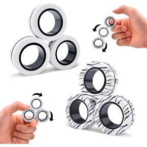 Cevoce 3 PCS مجموعة ألعاب مغناطيسية حلقة مغناطيسية ، واضطراب فرط الحركة ونقص الانتباه حزمة مغناطيسية للأصابع المغناطيسية للمراهقين البالغين والأطفال ، وأروع هدايا أعياد أعياد تأخير الإجهاد المغناطيسي للفتيان البالغ من العمر 8 سنوات. in Kuwait