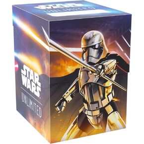 GameGenic Asmodee Star Wars: صندوق ناعم غير محدود-صندوق سطح متين ذو بلون كامل اللون ومرخص رسميًا ، يحمل 60 بطاقة مزدوجة الأجنحة ، مثالية لـ TCGs و LCGs ، الكابتن Phasma/Storm Trooper