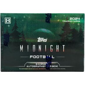 2024 Topps Midnight Football Hobby Trading Card Box (Three Autographs Per Hobby Box)