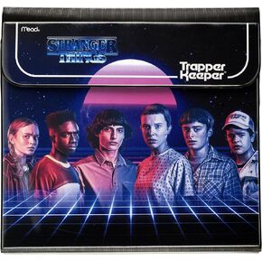 Mead Trapper Keeper Binder, Stranger Things, 1 Inch Binder with Folders and Pockets, Holds 8-1/2" x 11" Paper, Neon (261138G-25)